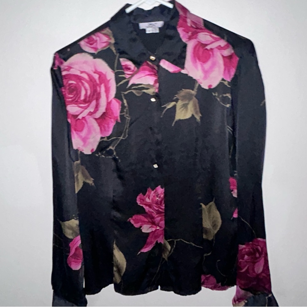 Jax Black and Pink Floral Blouse